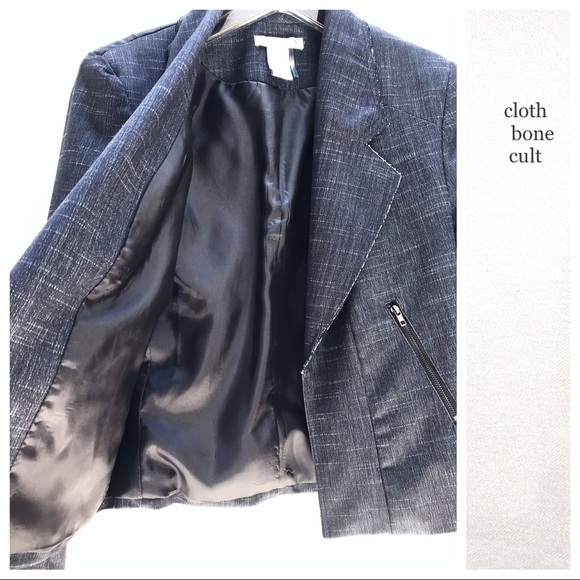 ROBERTO MAKALI Edgy Blue SemiCropped JACKET/BLAZER - Picture 7 of 8